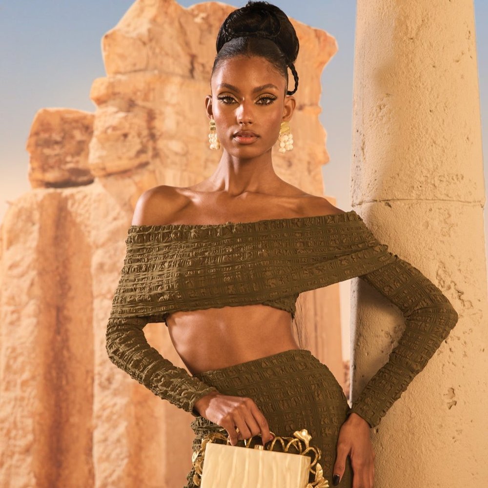 Cult Gaia Trina Top in Olive Green - Picture 3 of 5